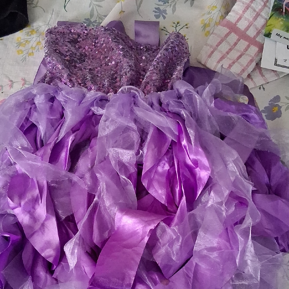 Purple Sequin Party Dress